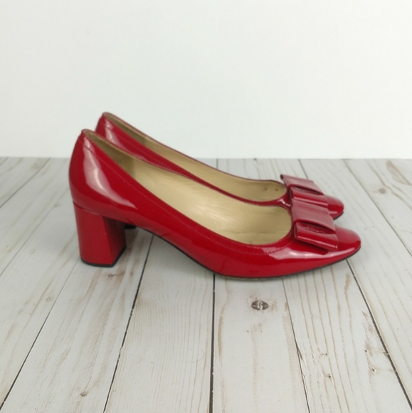 SOLD Kate Spade red bow patent leather pumps 9.5 - Picture 5 of 8